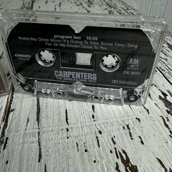 The Carpenters The Singles 1969-1973 AM Records CS-3601 Cassette Tape Vintage - Picture 7 of 7